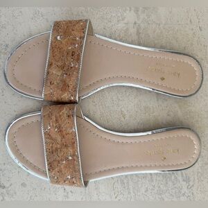Kate Spade Sandal Cork metallic slide - Size 7 EUC